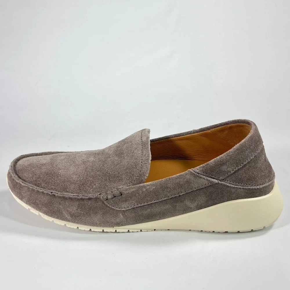 OluKai Ka'a Loafer Men's 11 Fog Gray Suede Slip‎ On Shoes Coastal Casual Comfort